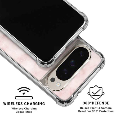 Blush Marble Pixel 9/9 Pro Clear Case